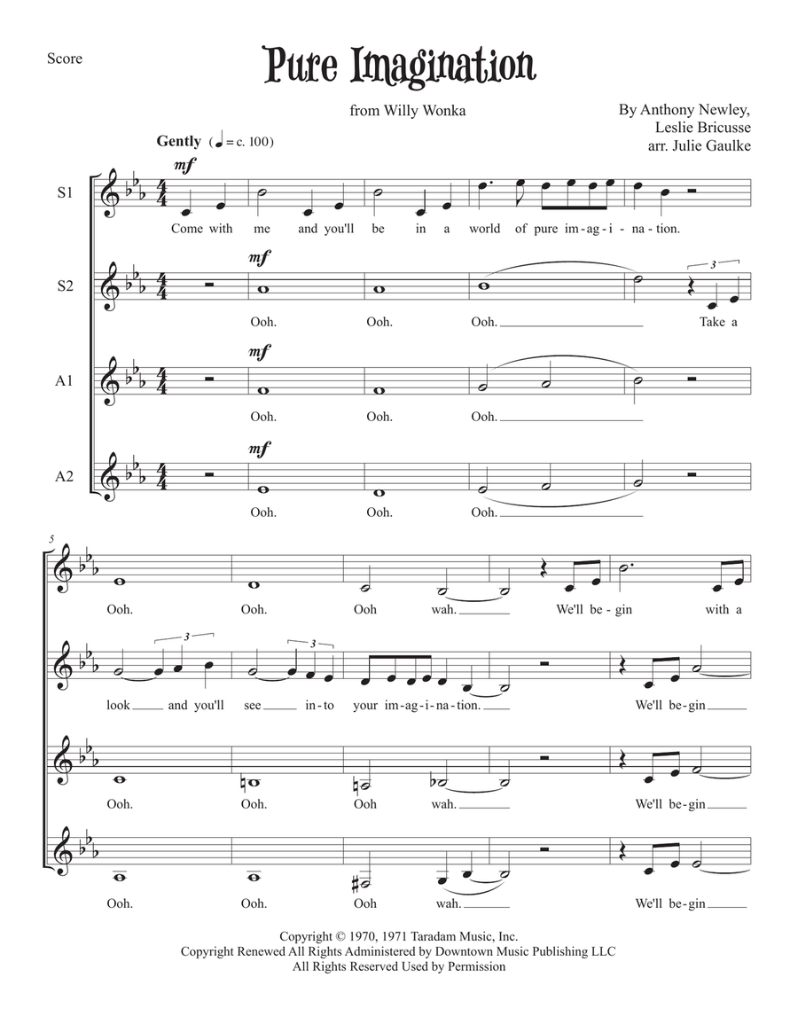 Pure Imagination SSAA scores gallery preview page 1