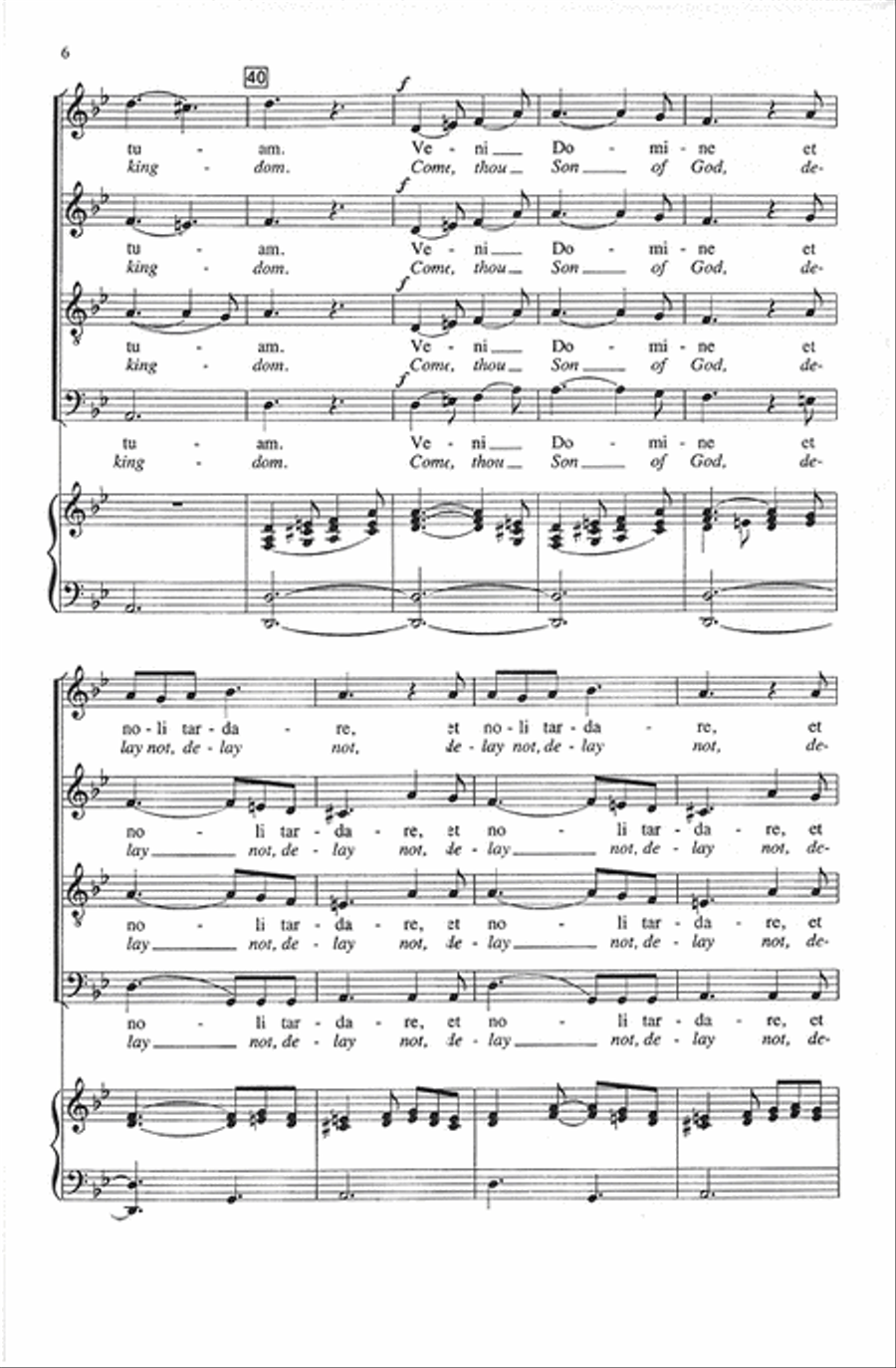Veni Domine (op. 39) (Come, Thou Son of God) 4-Part scores gallery preview page 6