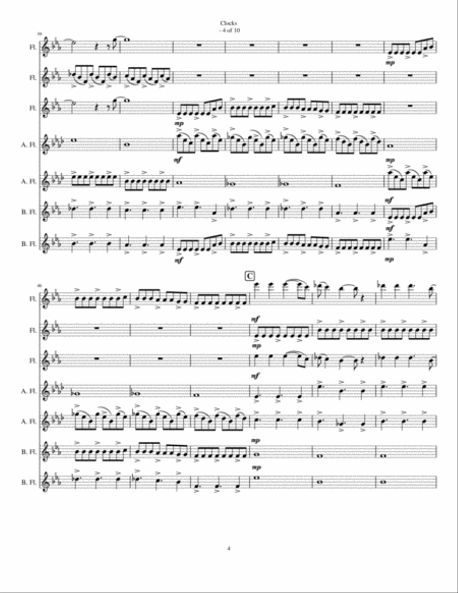 Clocks Clocks Woodwind Ensemble scores gallery preview page 4