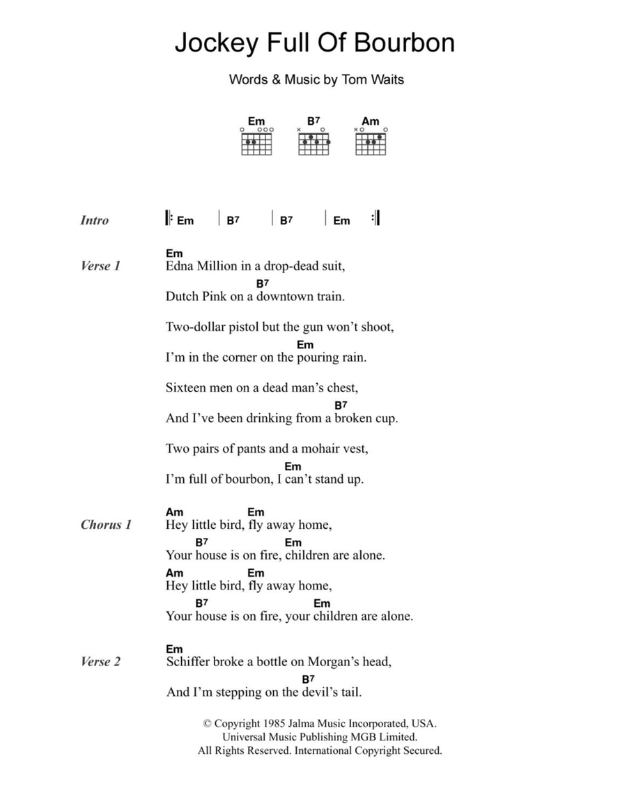Jockey Full Of Bourbon Jockey Full Of Bourbon Acoustic Guitar scores gallery preview page 1