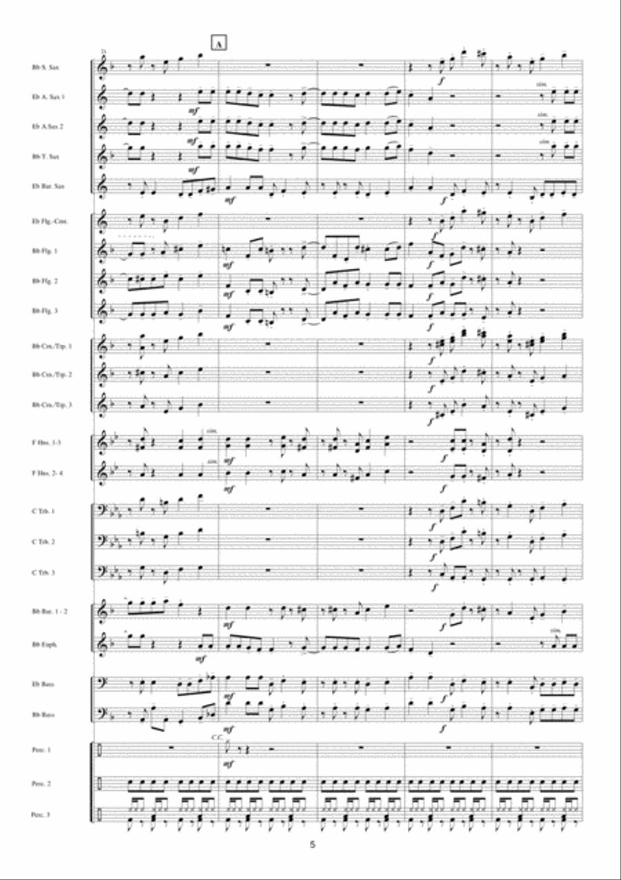 Let's Get Loud Let's Get Loud Fanfare Band scores gallery preview page 6