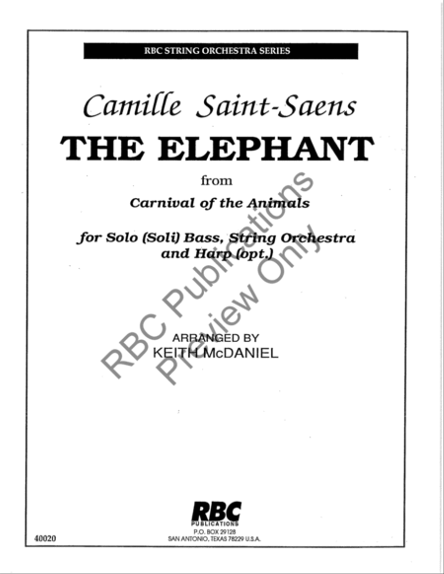 Elephant Solo Bass/ (Score) String Orchestra scores gallery preview page 2