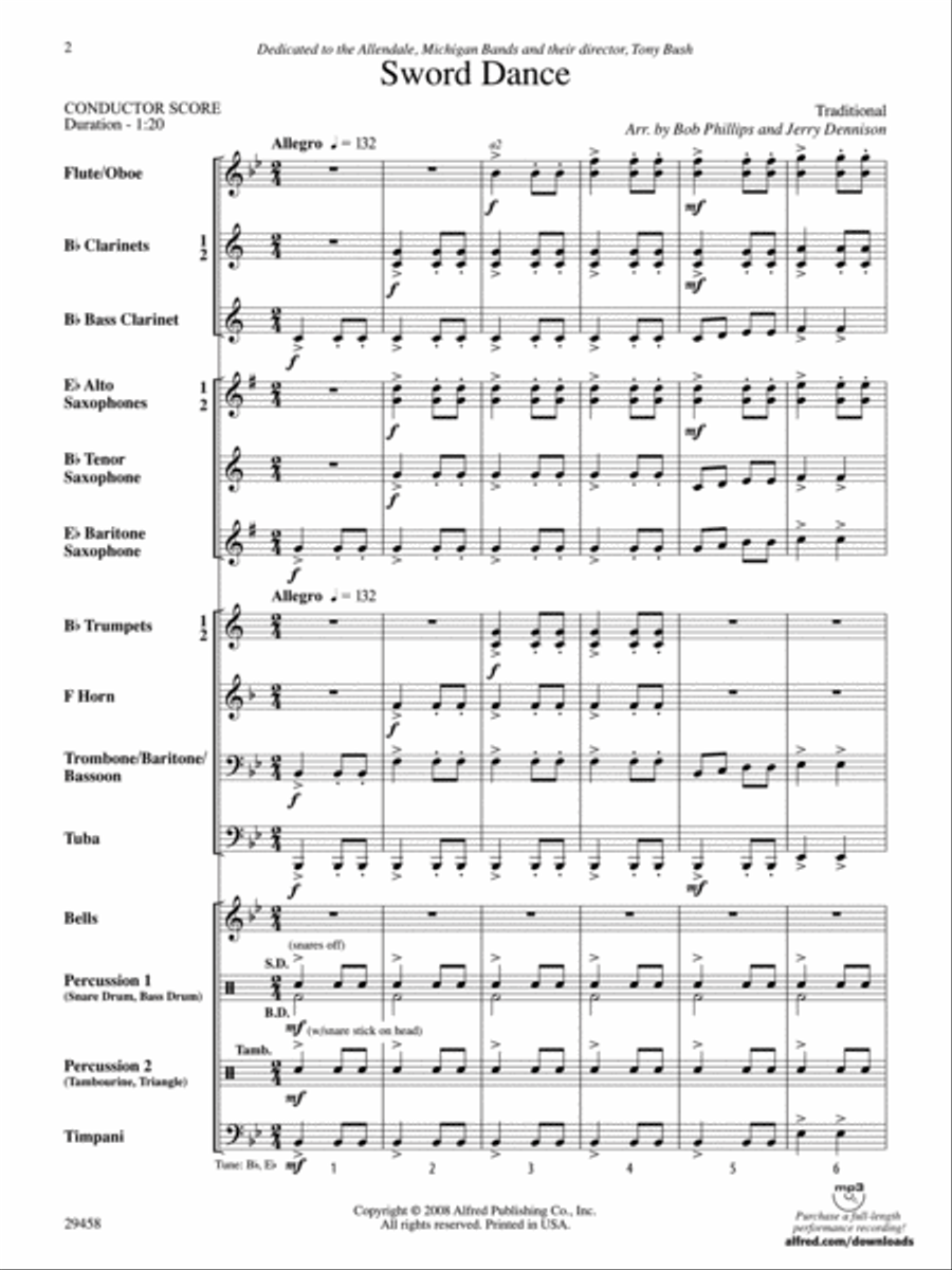 Sword Dance Concert Band scores gallery preview page 2