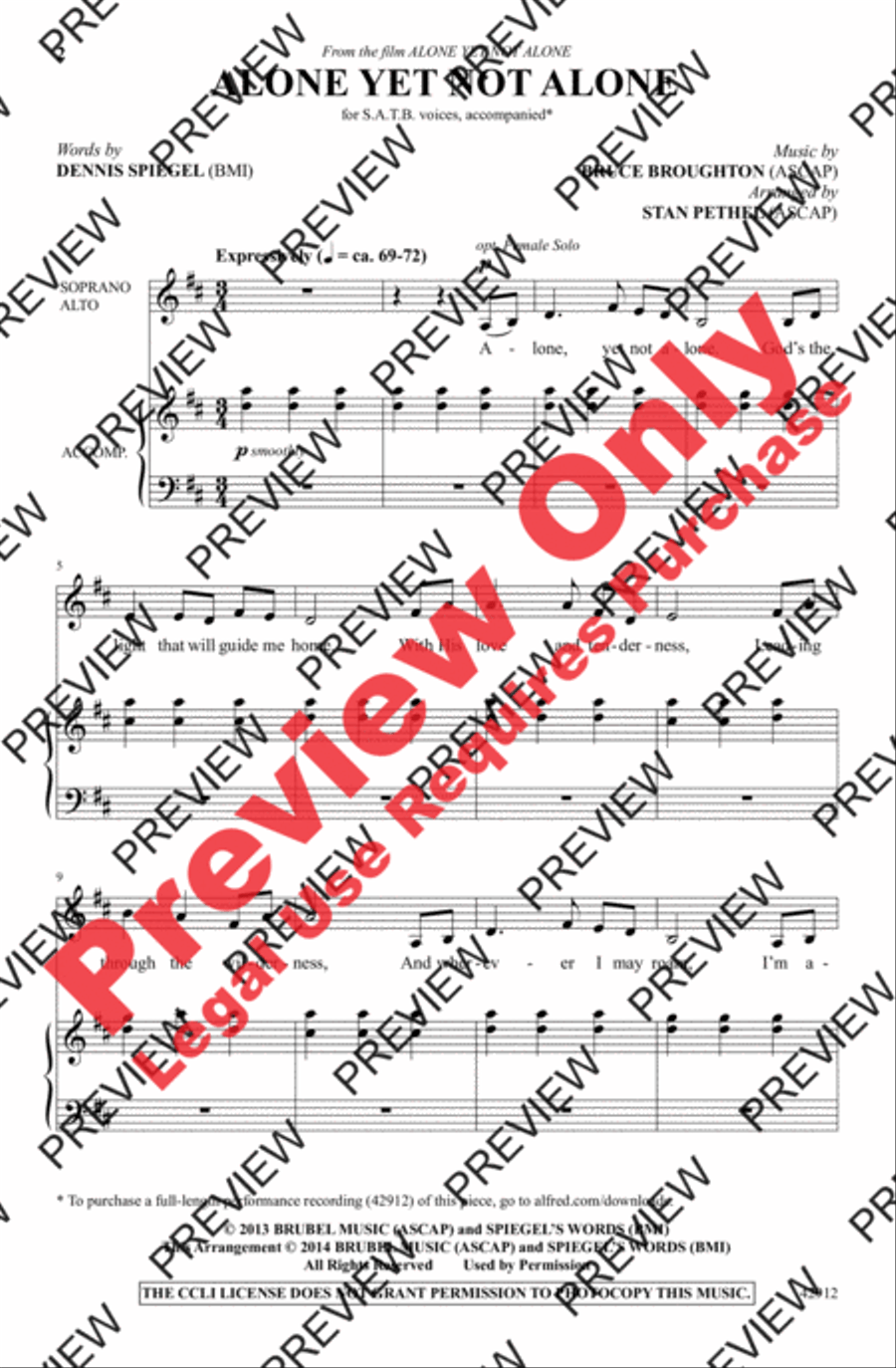Alone Yet Not Alone (from the film Alone Yet Not Alone) 4-Part scores gallery preview page 2