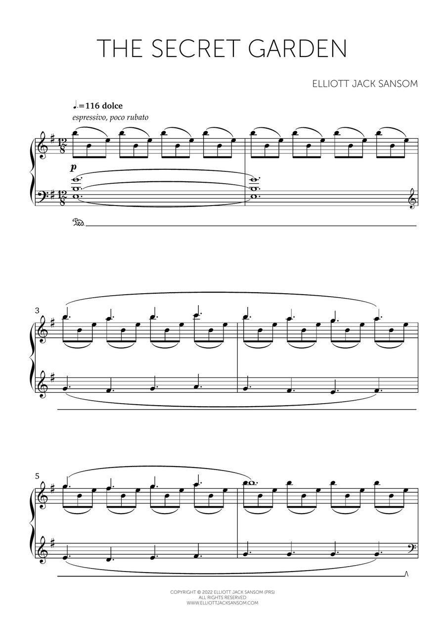 The Secret Garden Piano Solo scores gallery preview page 1
