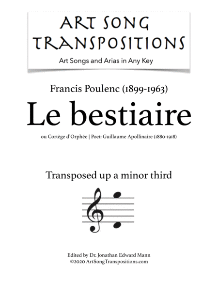 Le bestiaire (transposed up a minor third)