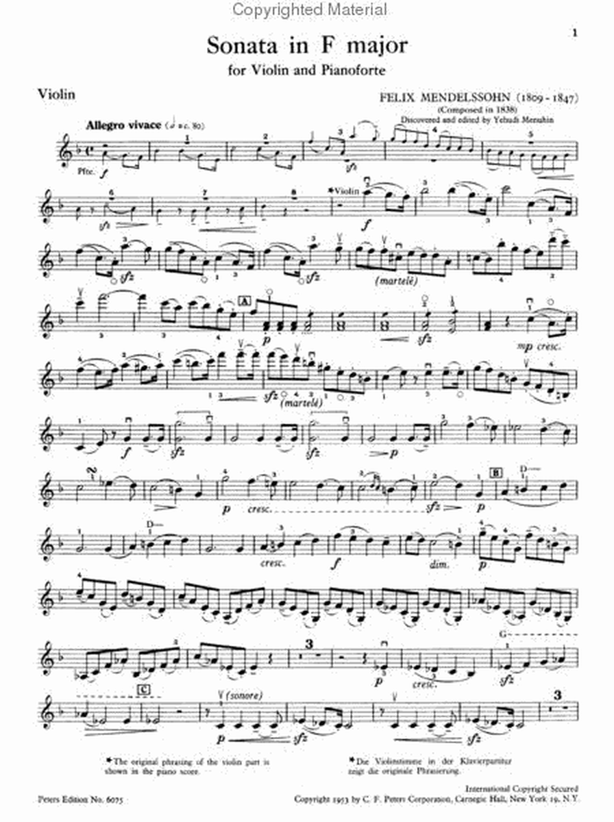 Sonata For Violin And Piano