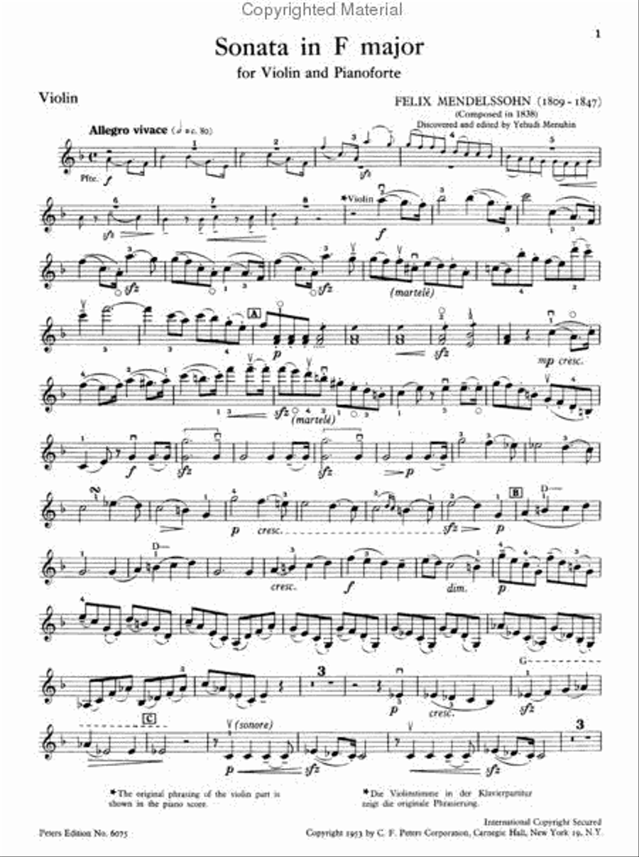 Sonata For Violin And Piano Violin Solo scores gallery preview page 4
