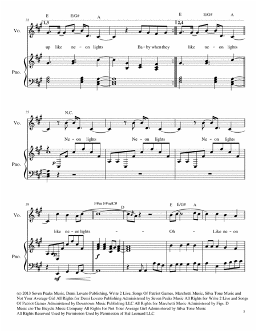 Neon Lights Voice scores gallery preview page 5