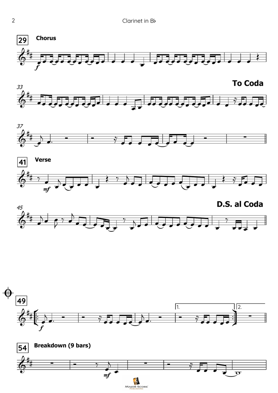 Can't Stop The Feeling! B-Flat Clarinet scores gallery preview page 3
