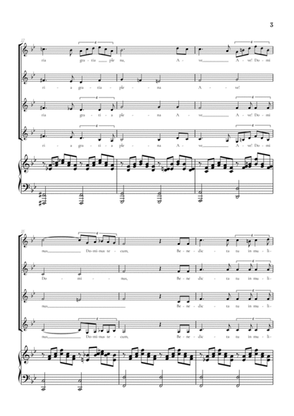 Schubert Ave Maria • SSAA choir sheet music with piano accompaniment image number null