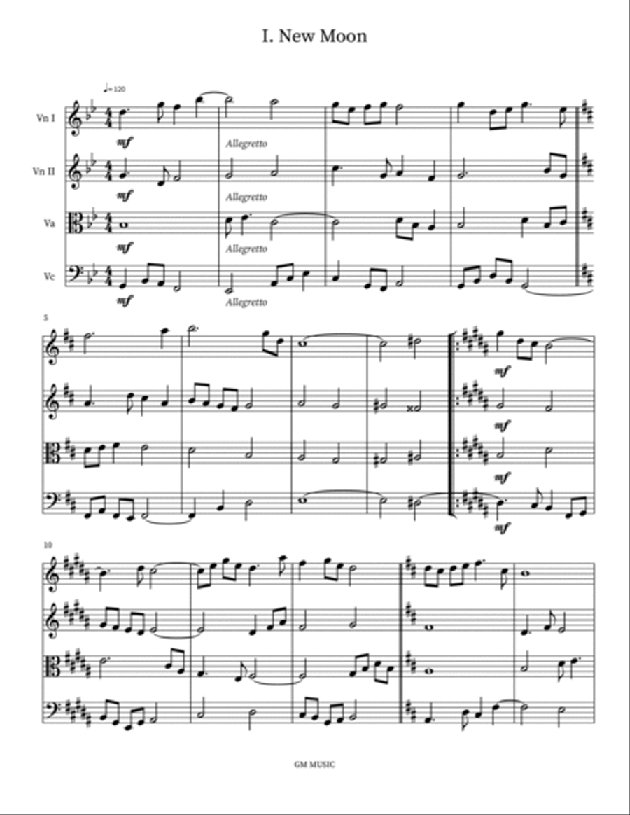 Moon (String Quartet) String Quartet scores gallery preview page 4