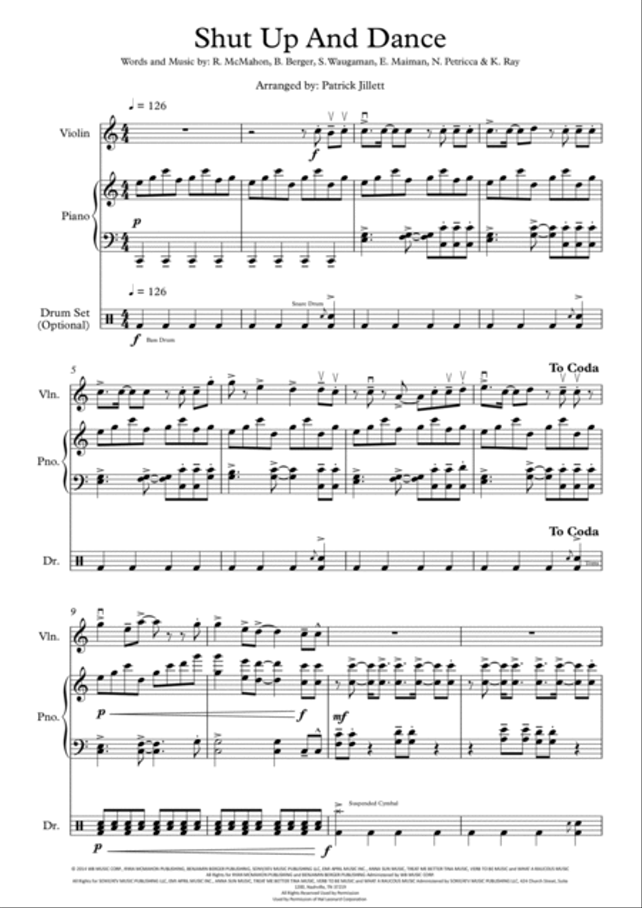 Shut Up And Dance Small Ensemble scores gallery preview page 3