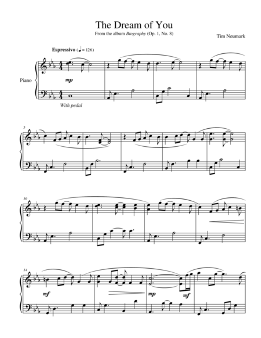 The Dream of You The Dream of You Piano Solo scores gallery preview page 1