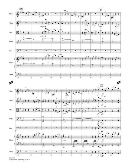 Scherzo from Symphony No. 4 - Full Score