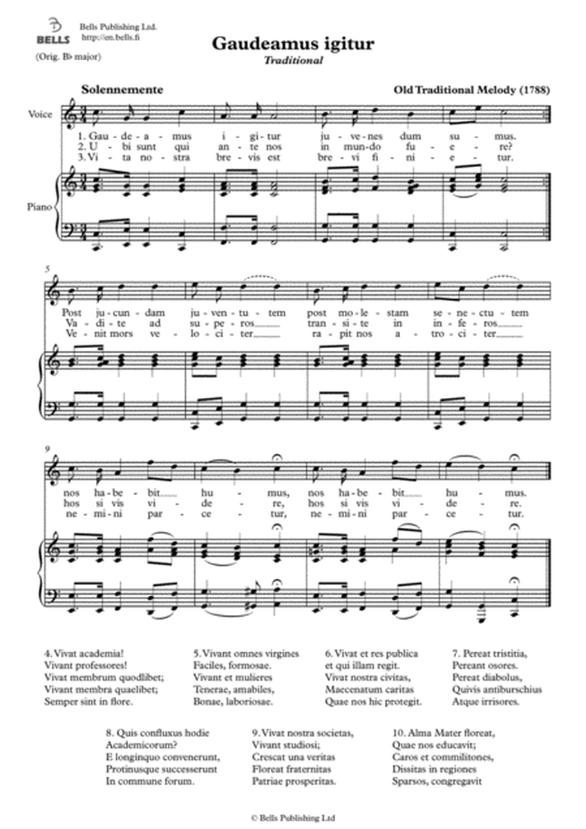 Gaudeamus igitur (Solo Song) (C Major)