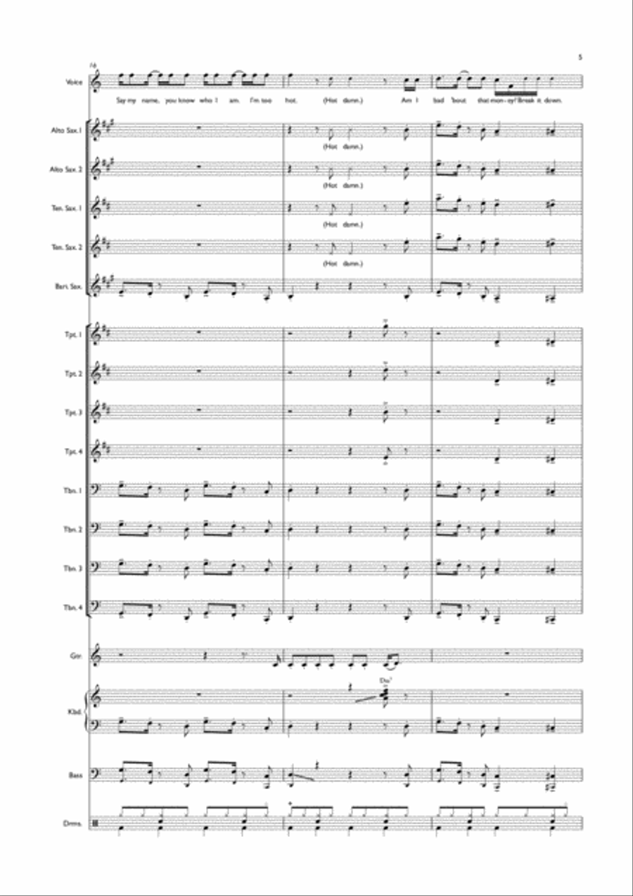 Uptown Funk Jazz Ensemble scores gallery preview page 6