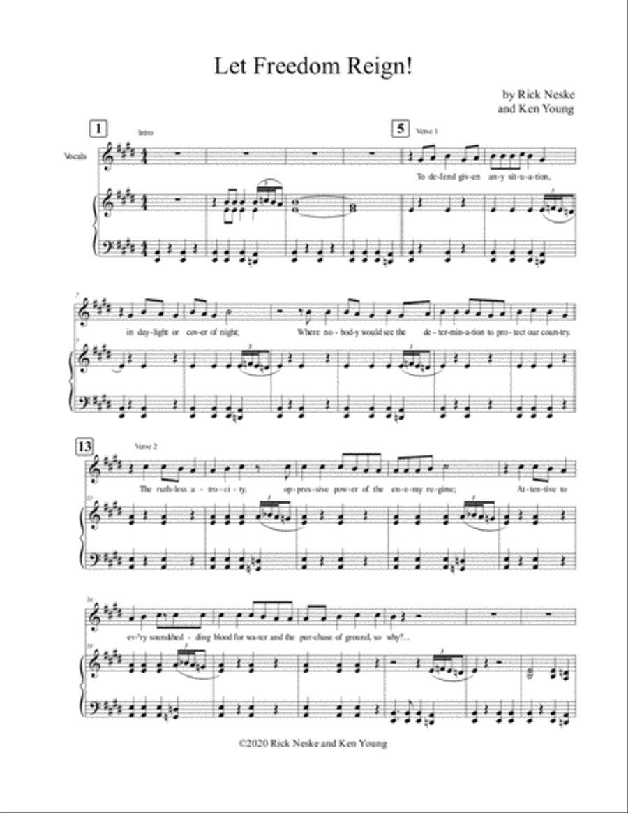 Let Freedom Reign! by Rick Neske and Ken Young 3-Part scores gallery preview page 1