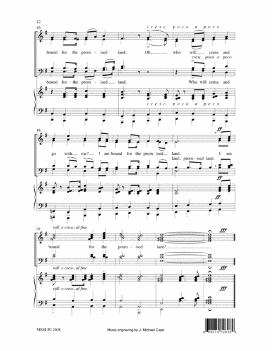 Bound for the Promised Land On Jordan's Stormy Banks I Stand 4-Part scores gallery preview page 8