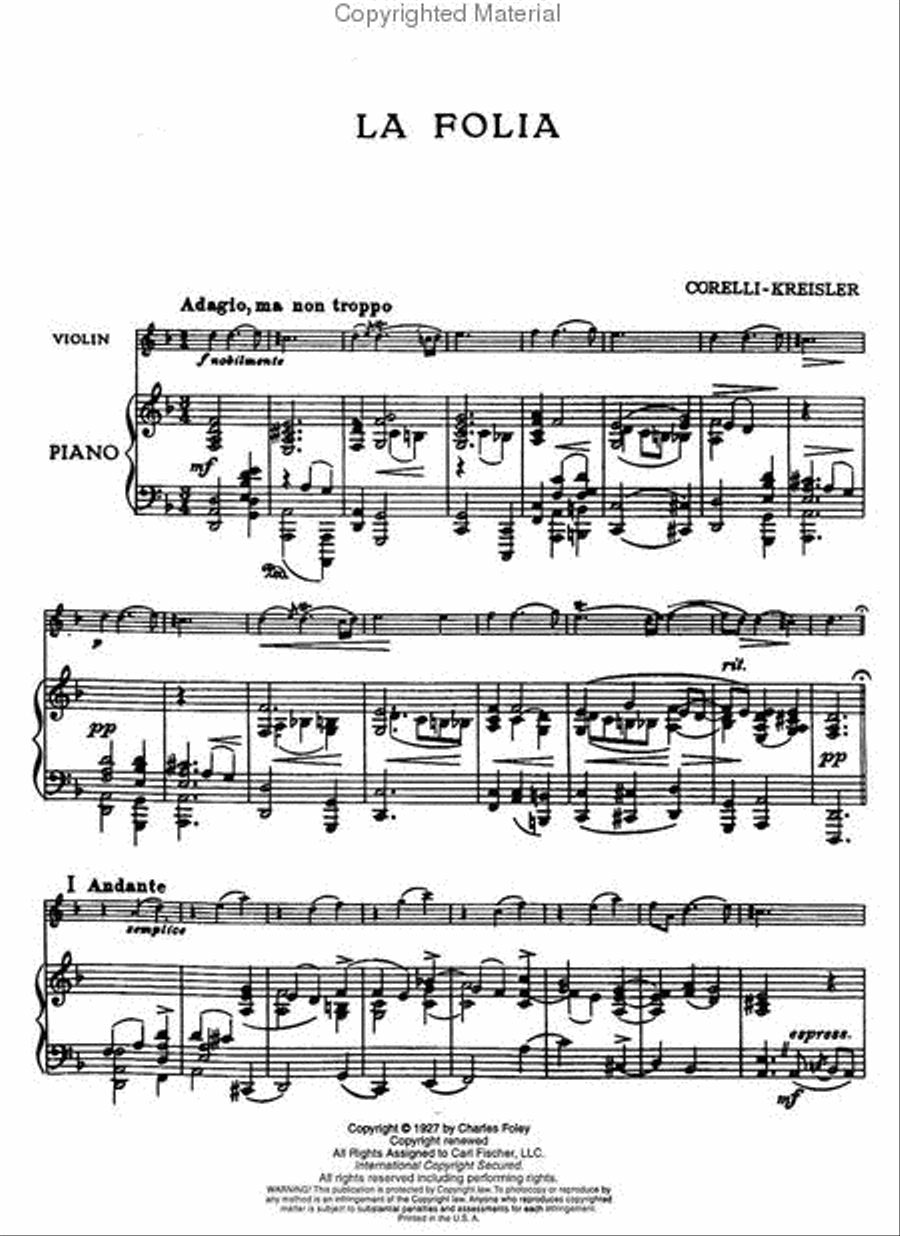 La Folia La Folia Violin Solo scores gallery preview page 2