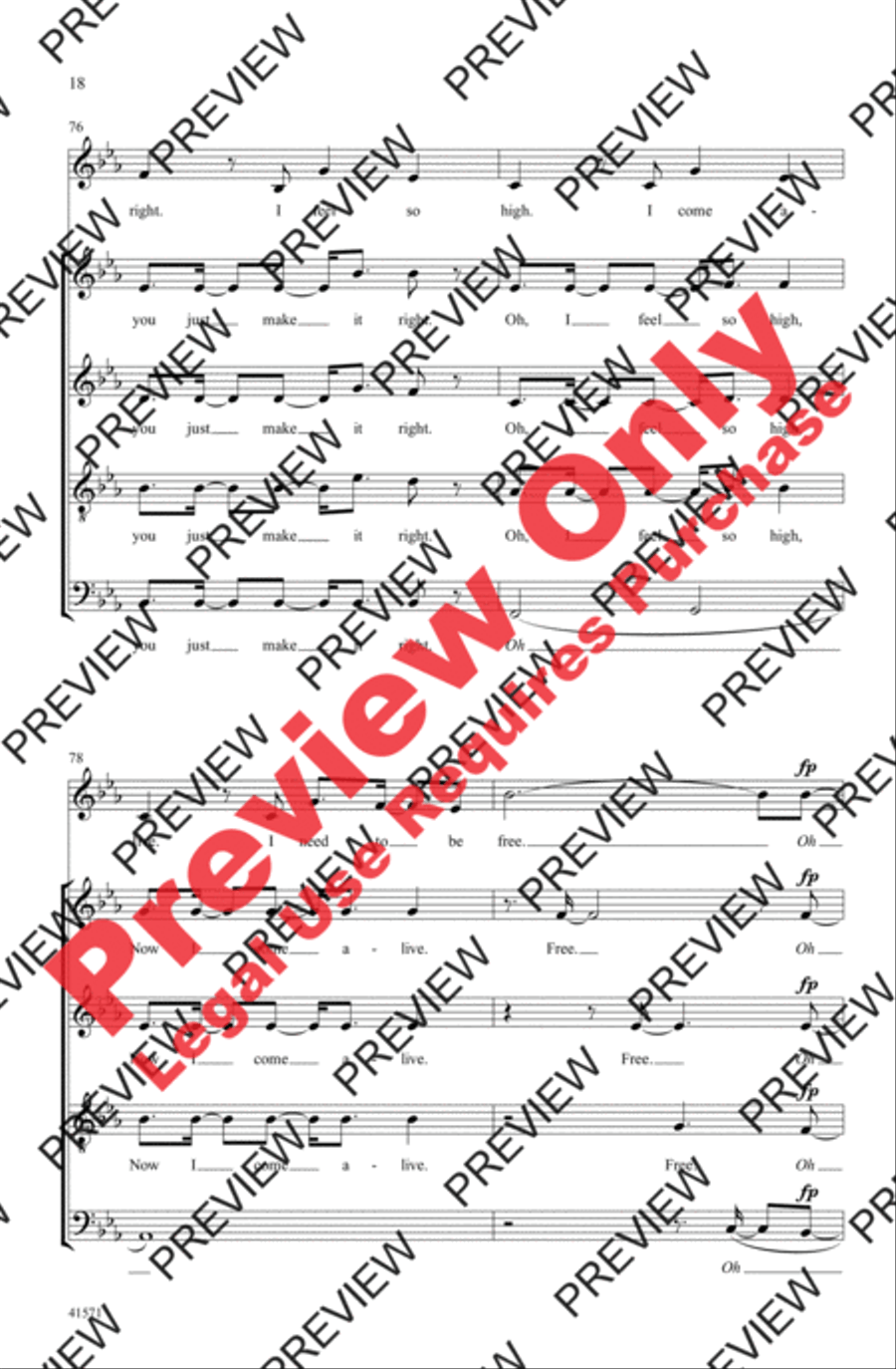 I Need Your Love 4-Part scores gallery preview page 18