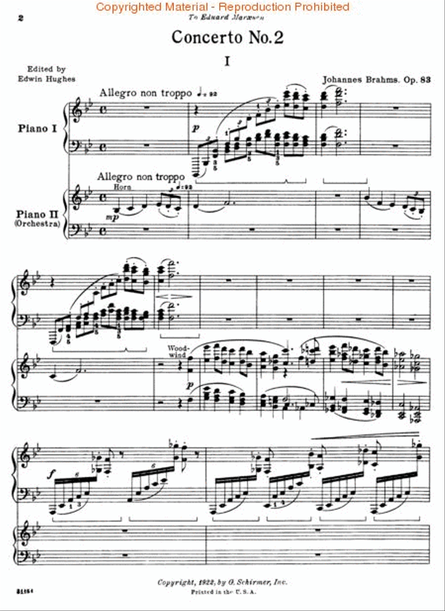 Concerto No. 2 in Bb, Op. 83 Piano scores gallery preview page 2