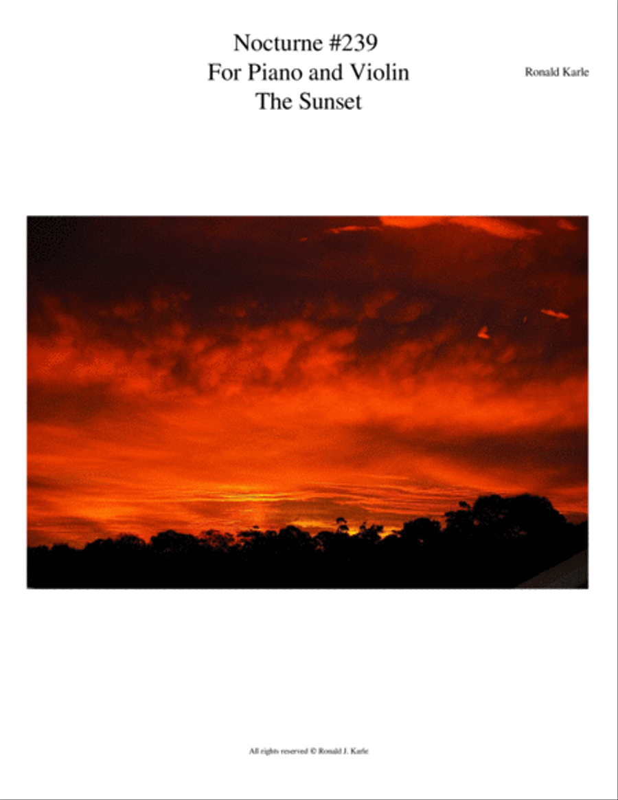 Nocturne #239 for Piano and Violin Violin Solo scores gallery preview page 1