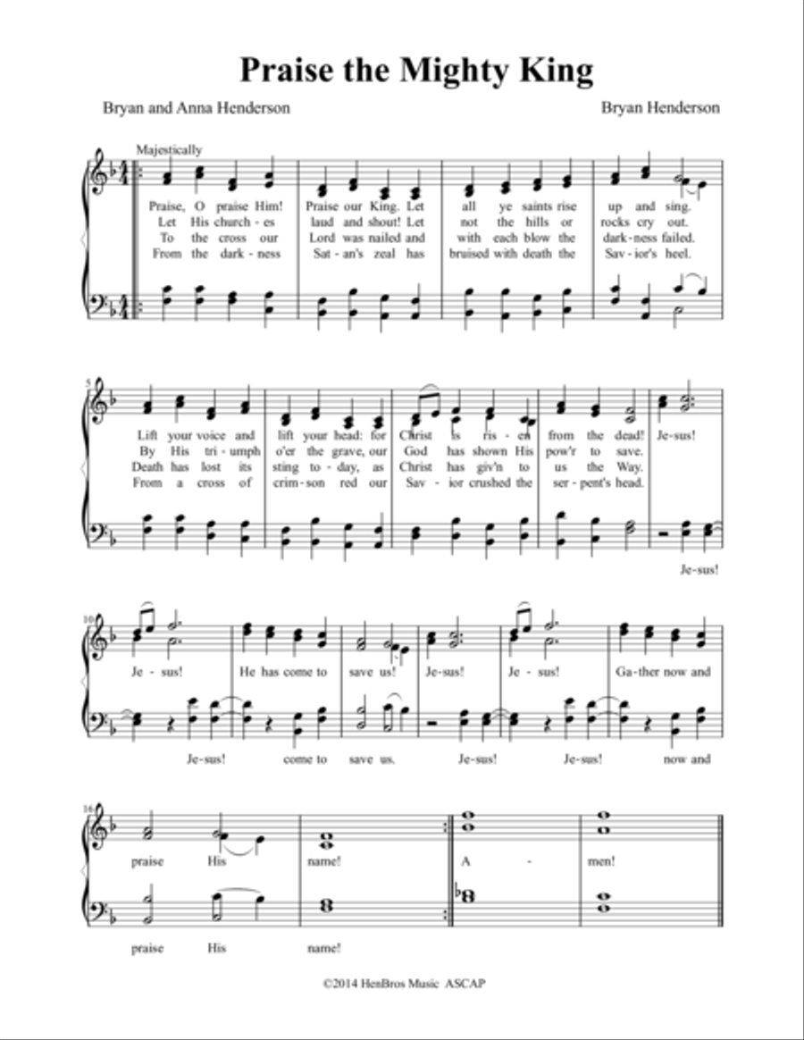 Praise the Mighty King 4-Part scores gallery preview page 1