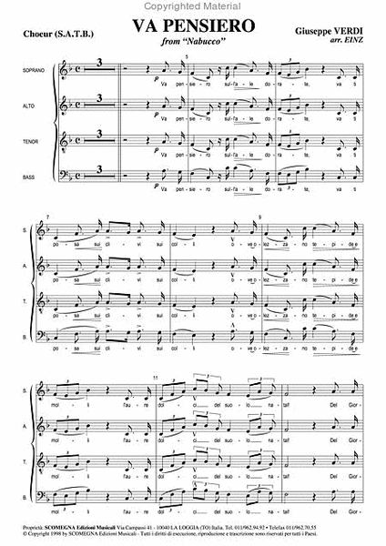 Va, Pensiero (SATB Choir Set)
