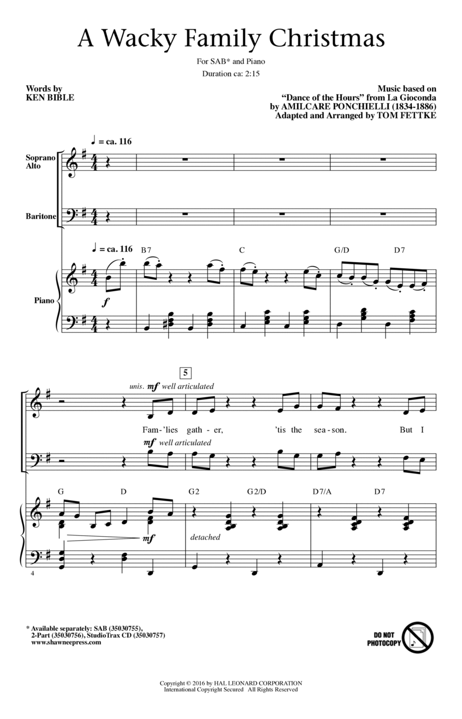 A Wacky Family Christmas 3-Part scores gallery preview page 1