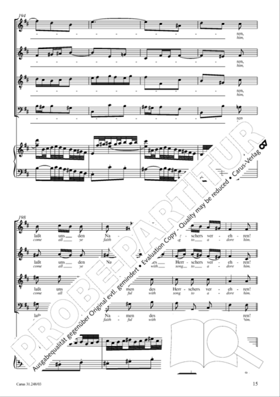 Christmas oratorio (Weihnachtsoratorium, Teile I-III) 4-Part scores gallery preview page 20