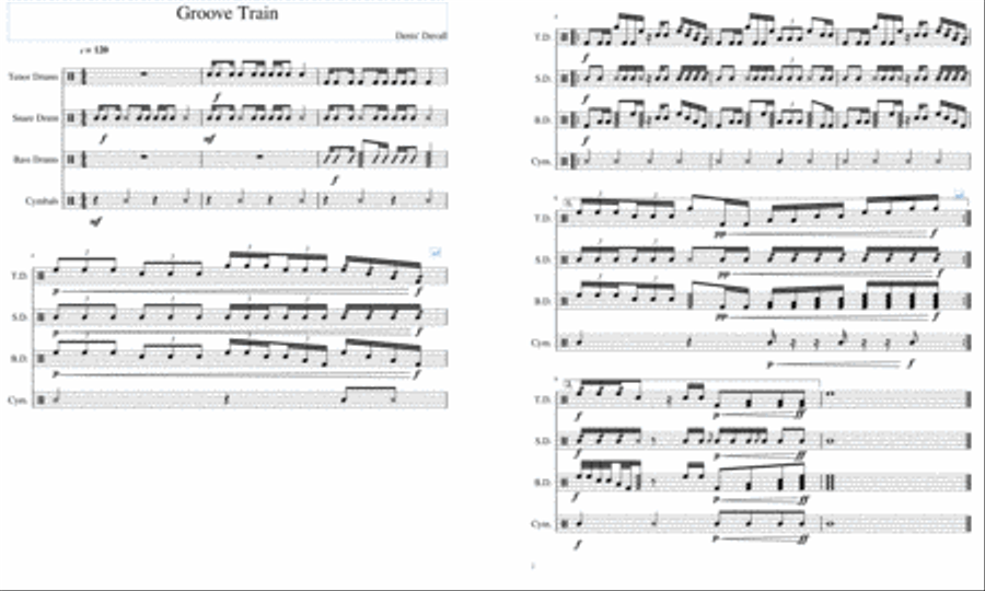 Groove Train Groove Train Marching Band scores gallery preview page 1