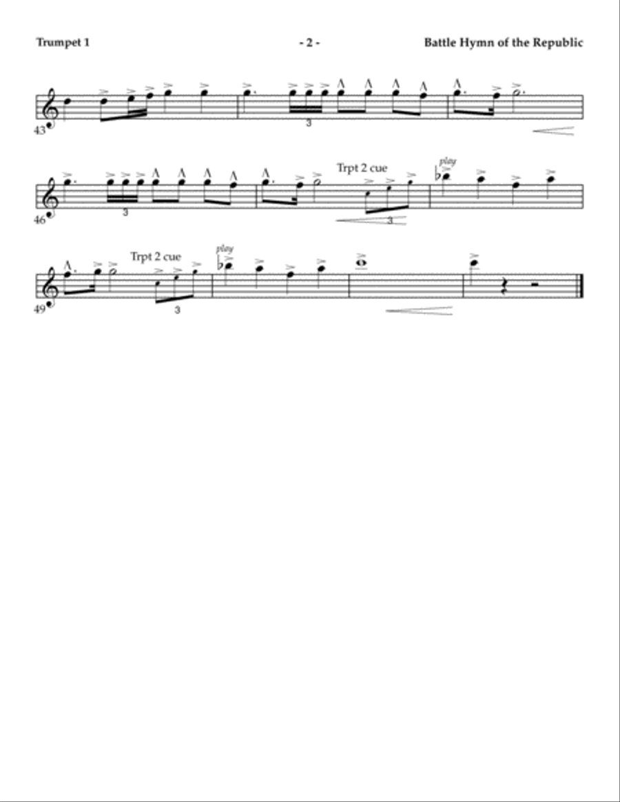 Battle Hymn of the Republic for Brass Quintet Brass Quintet scores gallery preview page 6