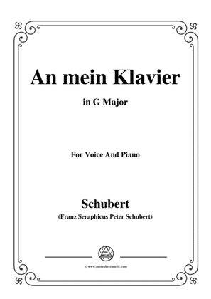 Book cover for Schubert-An mein Klavier,in G Major,for Voice&Piano