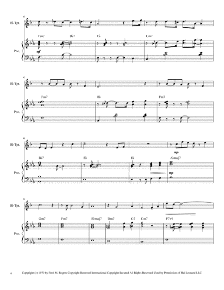 It's You I Like from MISTER ROGERS' NEIGHBORHOOD Small Ensemble scores gallery preview page 5