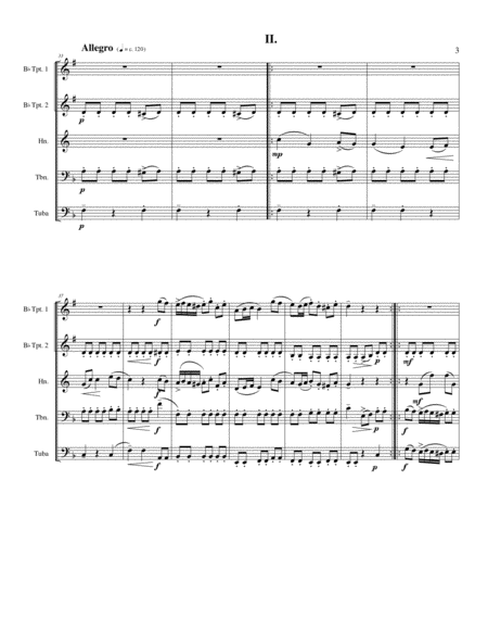 Three Short Pieces - brass quintet