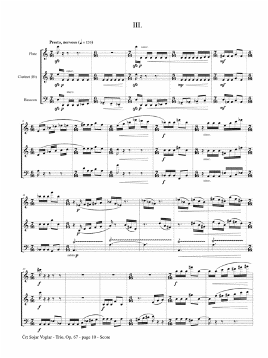 Trio, Op. 67 for Flute, Clarinet and Bassoon Woodwind Trio scores gallery preview page 4