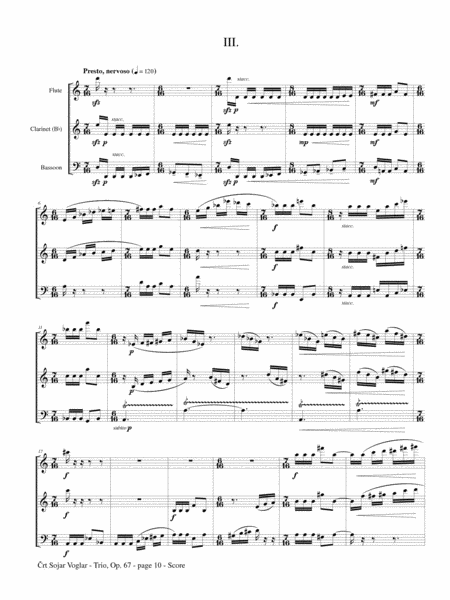 Trio, Op. 67 for Flute, Clarinet and Bassoon