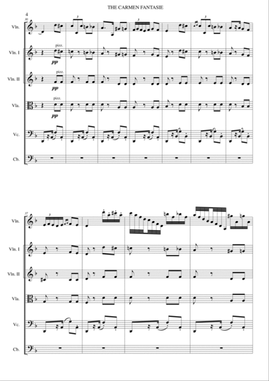 Carmen-Fantasie String Orchestra scores gallery preview page 4