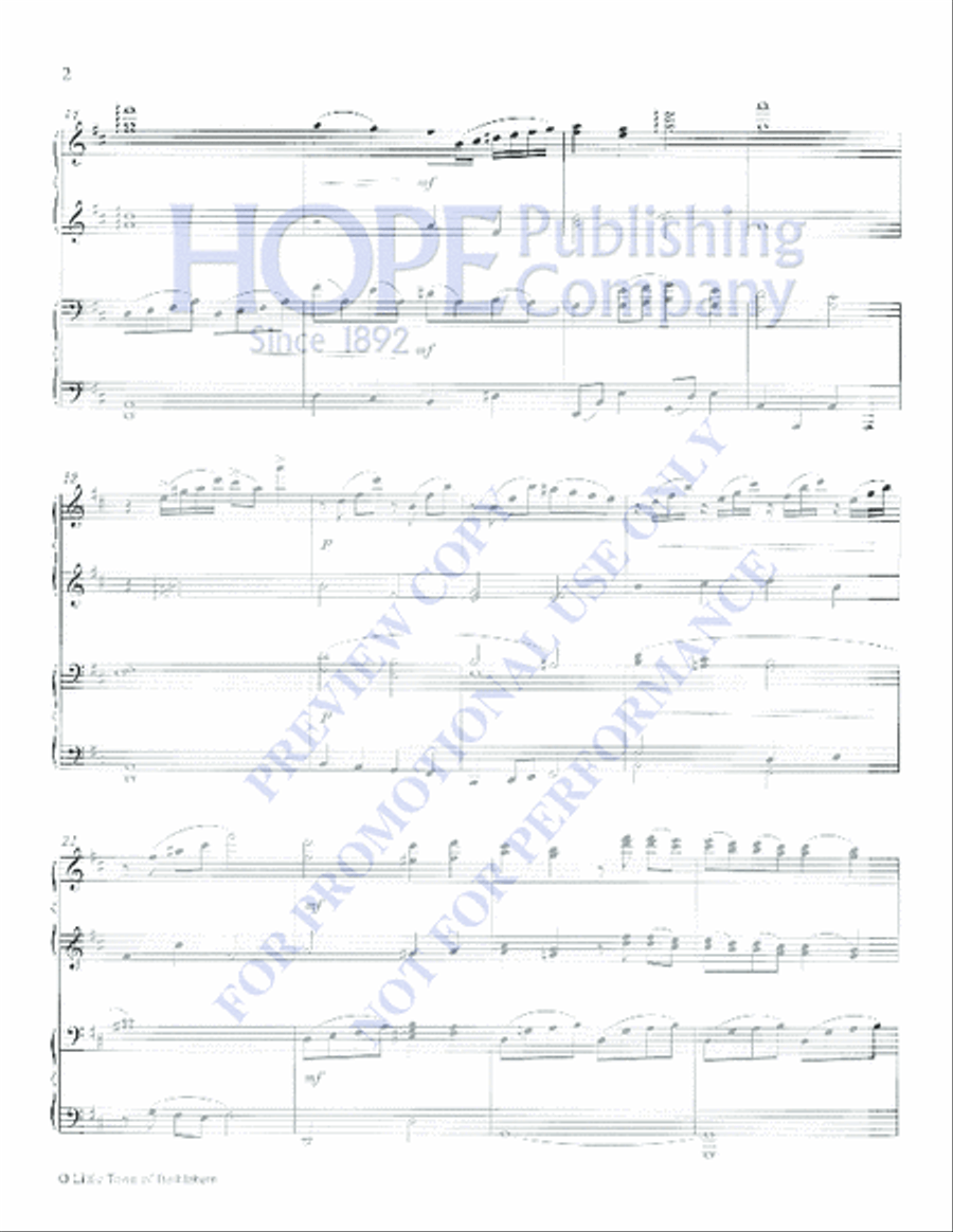 O Little Town of Bethlehem 4-Part scores gallery preview page 2