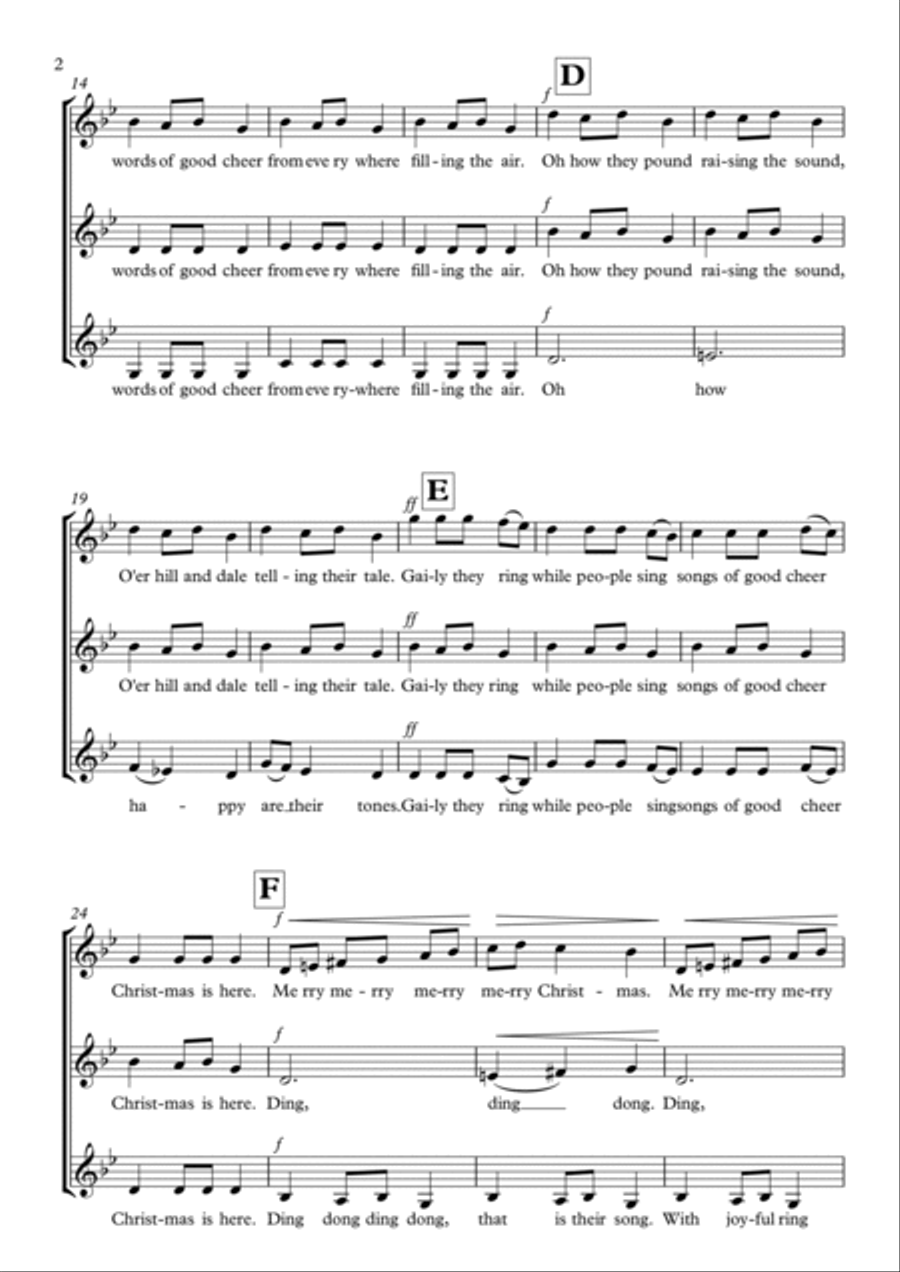Carol Of The Bells Carol Of The Bells SSA scores gallery preview page 2