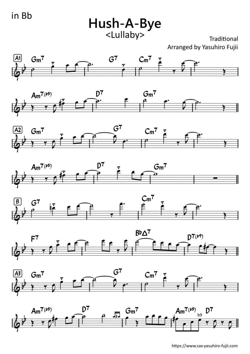 Hush-A-Bye - Easy Improvisation Example for Tenor Sax