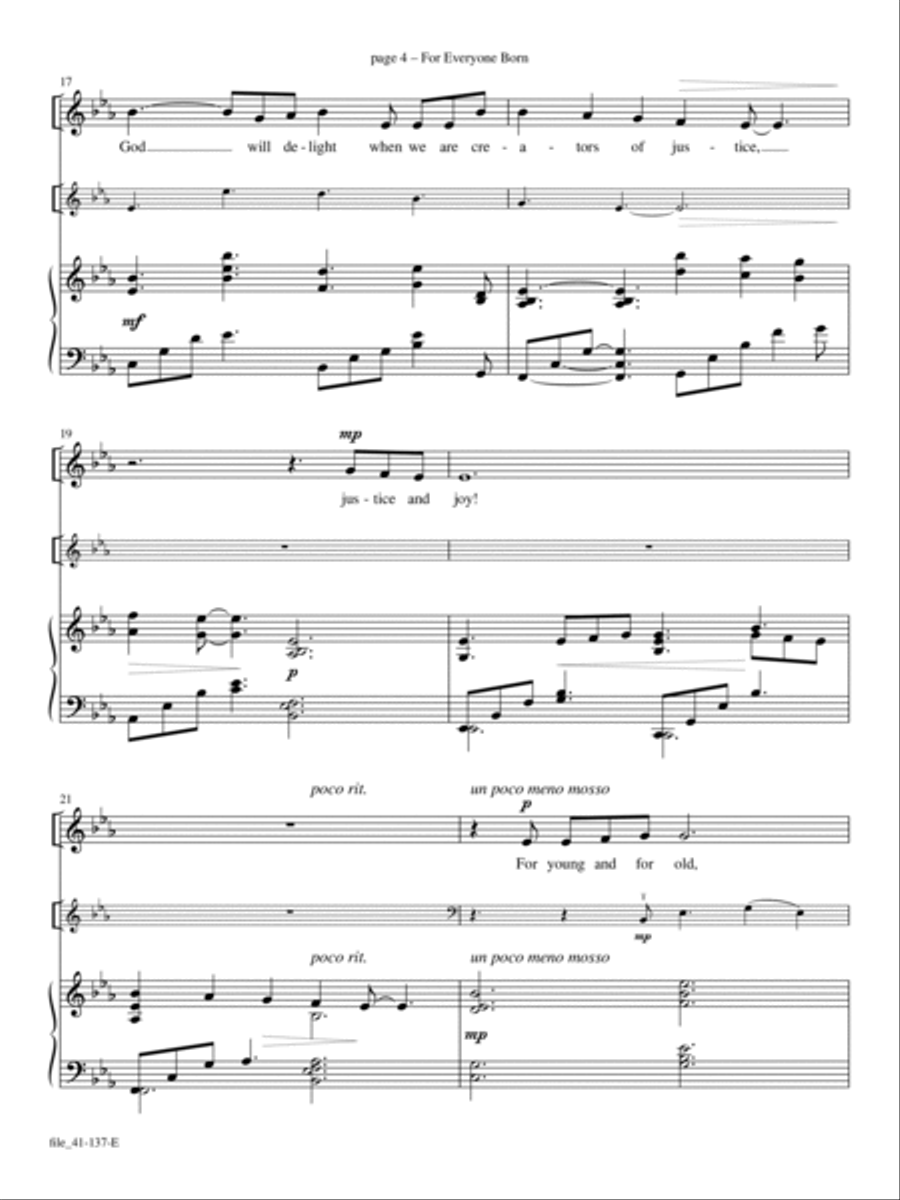 For Everyone Born Voice Solo scores gallery preview page 4