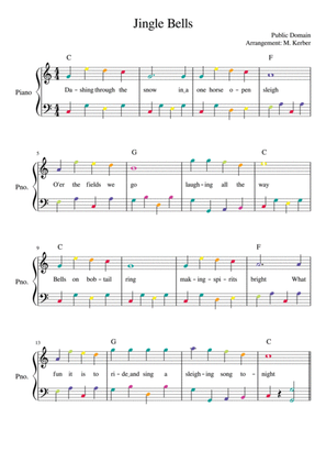 Jingle Bells (colorful for beginners)