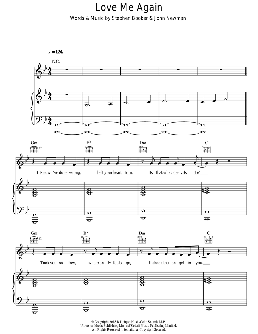 Love Me Again Acoustic Guitar scores gallery preview page 1