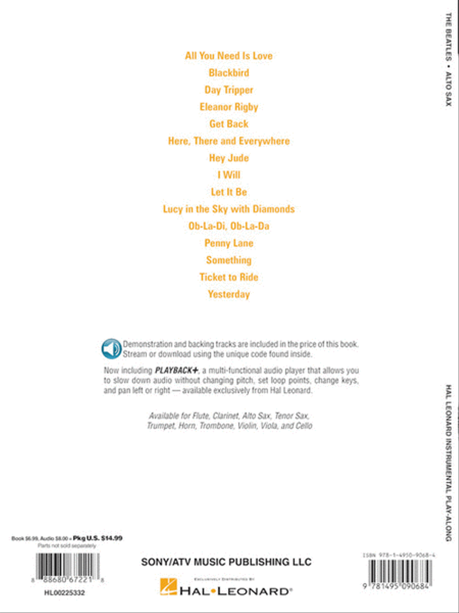 The Beatles – Instrumental Play-Along Alto Saxophone scores gallery preview page 6