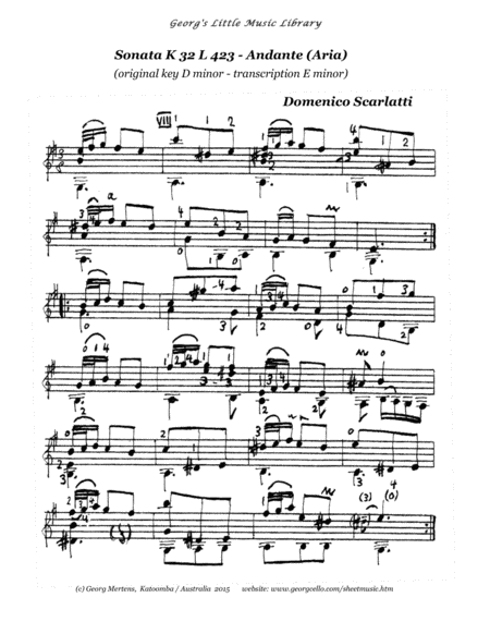 Scarlatti - 2 Andante Sonatas for guitar K32 / K 208
