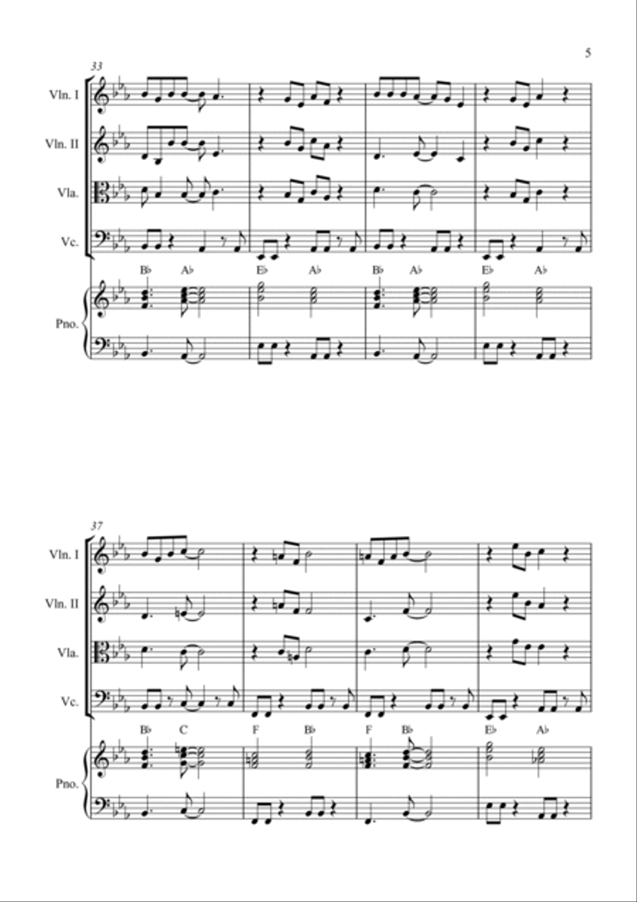 Summer Nights String Quartet scores gallery preview page 5