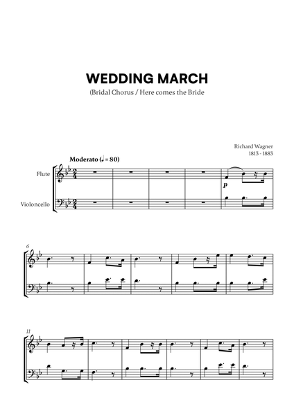 Richard Wagner - Wedding March (Here comes the Bride) (for Flute and Cello) image number null
