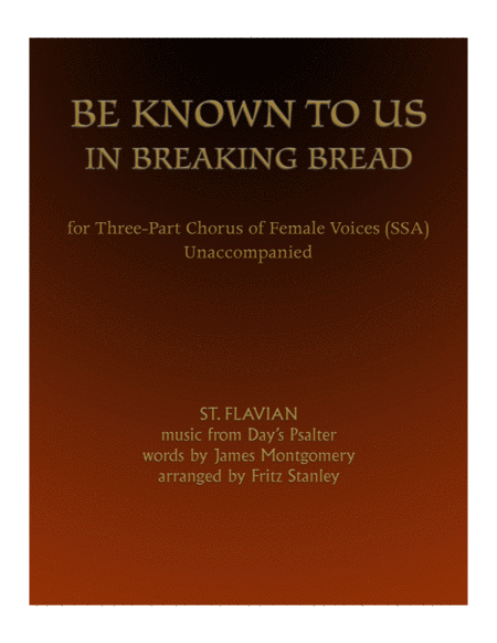 Be Known to Us in Breaking Bread - SSA A Cappella image number null